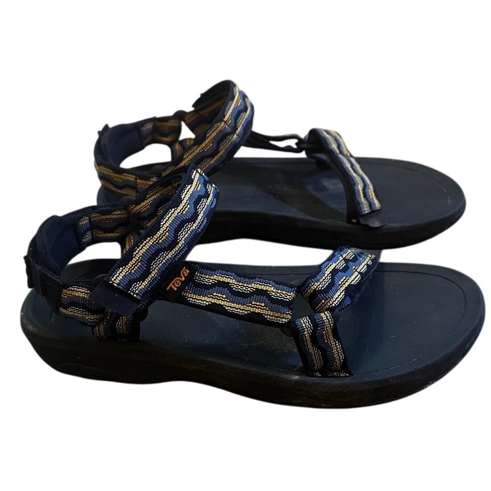 Teva Navy Gold Geometric Wave Original Universal‎ Sandals Women's 5